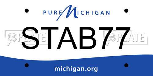 STAB77 Michigan License Plate