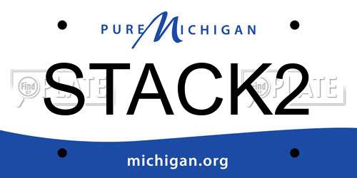 STACK2 Michigan License Plate
