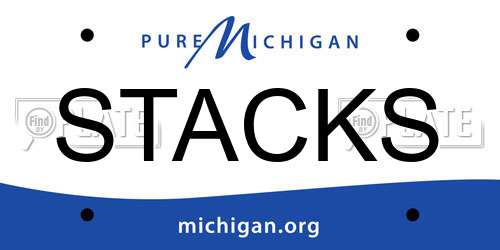 STACKS Michigan License Plate