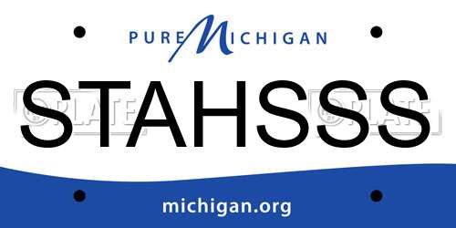 STAHSSS Michigan License Plate