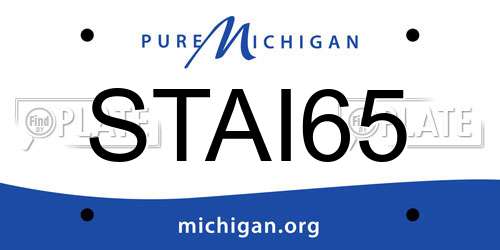STAI65 Michigan License Plate