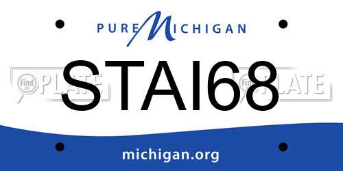 STAI68 Michigan License Plate