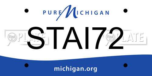 STAI72 Michigan License Plate