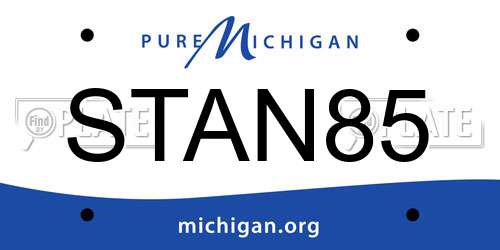 STAN85 Michigan License Plate