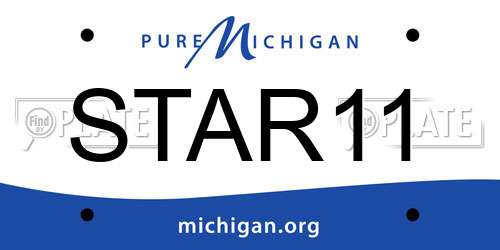 STAR11 Michigan License Plate