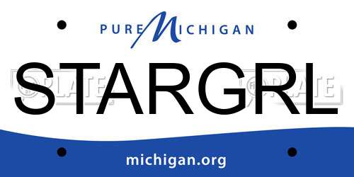 STARGRL Michigan License Plate