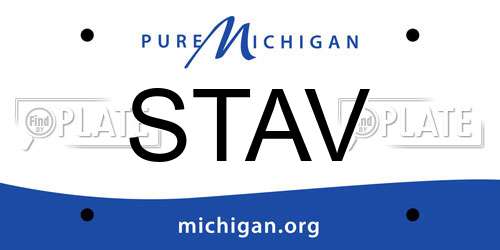 STAV Michigan License Plate