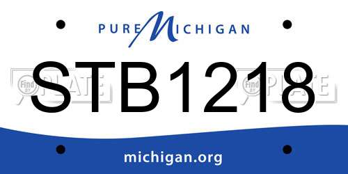 STB1218 Michigan License Plate
