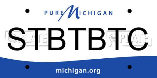 STBTBTC Michigan License Plate
