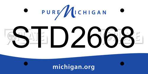 STD2668 Michigan License Plate