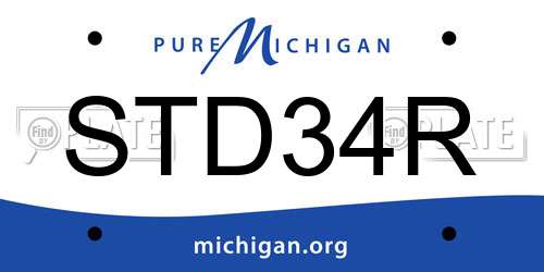 STD34R Michigan License Plate