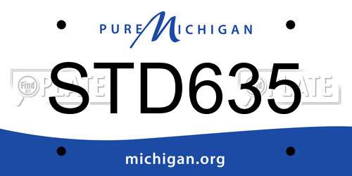 STD635 Michigan License Plate