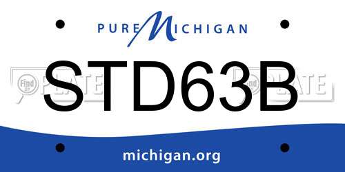 STD63B Michigan License Plate