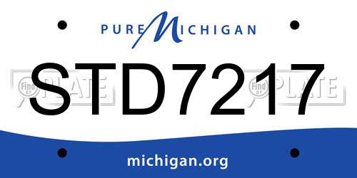 STD7217 Michigan License Plate