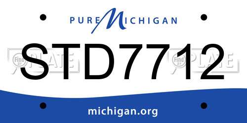 STD7712 Michigan License Plate