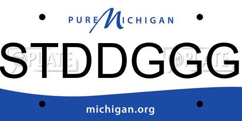 STDDGGG Michigan License Plate
