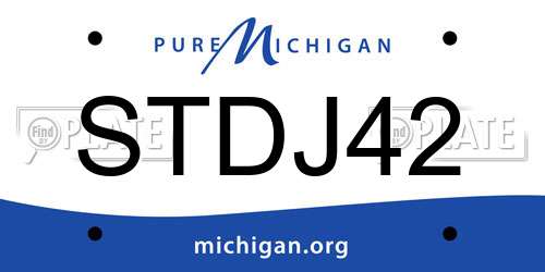 STDJ42 Michigan License Plate
