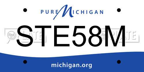 STE58M Michigan License Plate