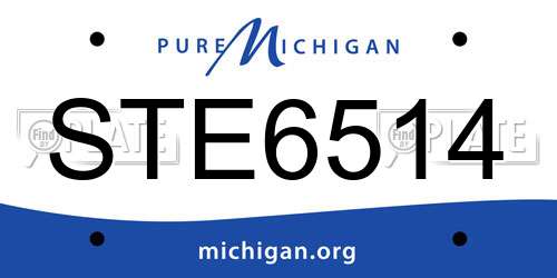 STE6514 Michigan License Plate
