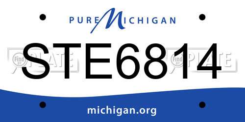 STE6814 Michigan License Plate