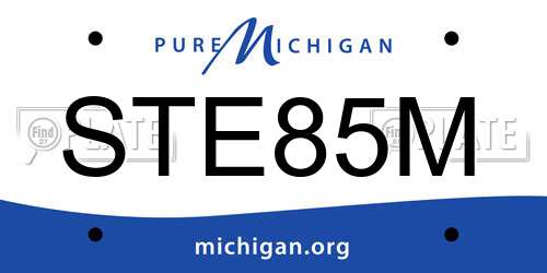 STE85M Michigan License Plate