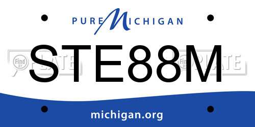 STE88M Michigan License Plate