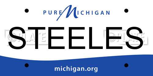 STEELES Michigan License Plate