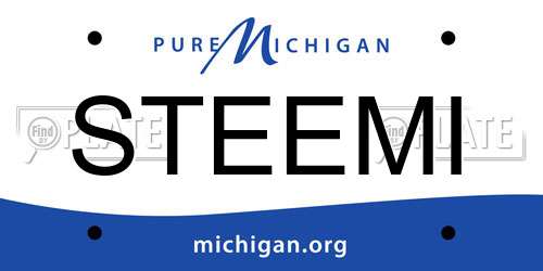 STEEMI Michigan License Plate