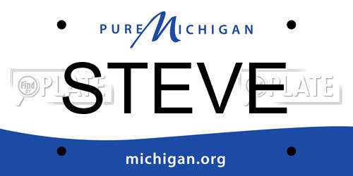 STEVE Michigan License Plate