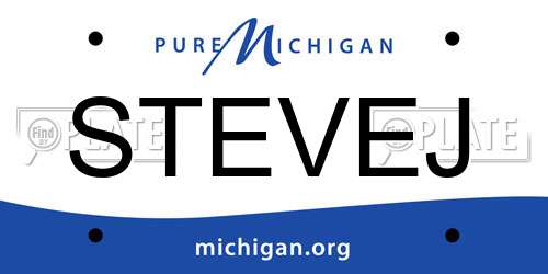 STEVEJ Michigan License Plate