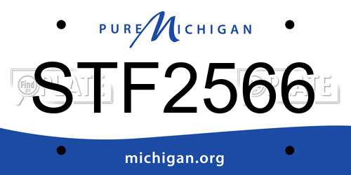 STF2566 Michigan License Plate