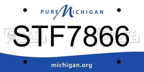 STF7866 Michigan License Plate