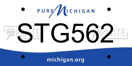 STG562 Michigan License Plate