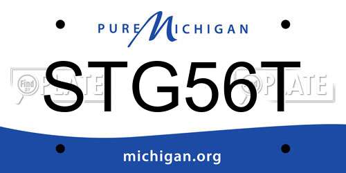 STG56T Michigan License Plate