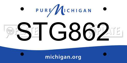 STG862 Michigan License Plate