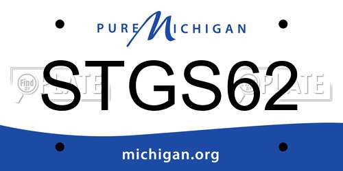 STGS62 Michigan License Plate
