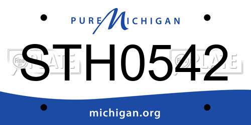 STH0542 Michigan License Plate