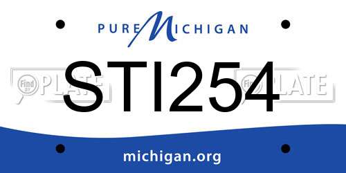 STI254 Michigan License Plate