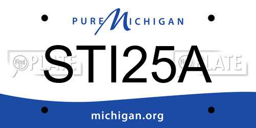 STI25A Michigan License Plate