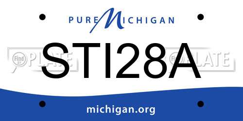 STI28A Michigan License Plate