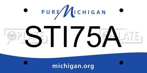 STI75A Michigan License Plate