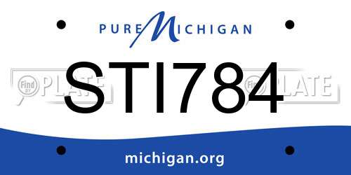 STI784 Michigan License Plate