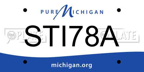 STI78A Michigan License Plate