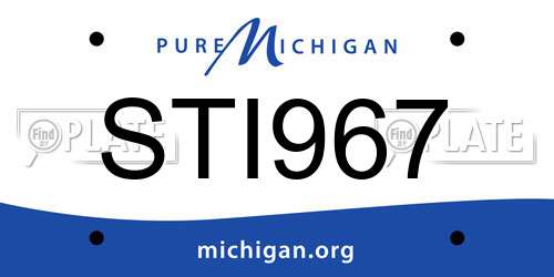 STI967 Michigan License Plate