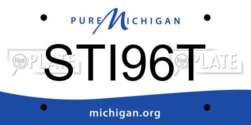 STI96T Michigan License Plate