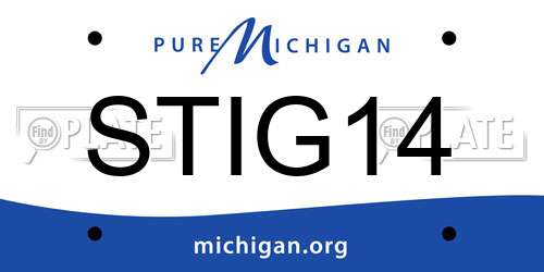 STIG14 Michigan License Plate