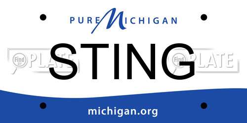 STING Michigan License Plate