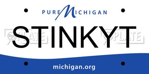STINKYT Michigan License Plate