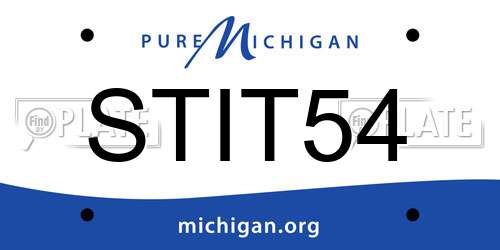 STIT54 Michigan License Plate