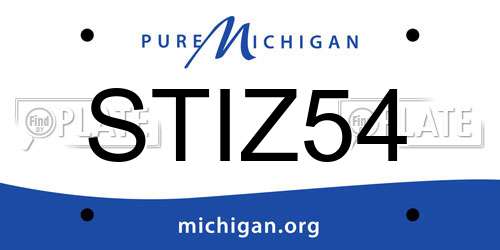 STIZ54 Michigan License Plate